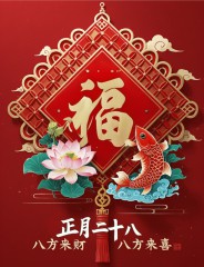 正月二十八：愿你吉祥安康，八方来财，八方来喜，早安祝福语图片-5821-5