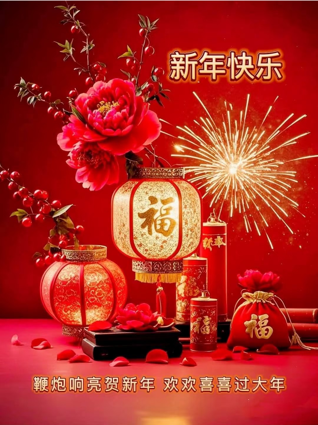 正月十四早安吉祥，声声祝福送给你，祝你事事都如意。大年十四，大吉大利、四季平安、四季发财、事事如愿。-5844-3