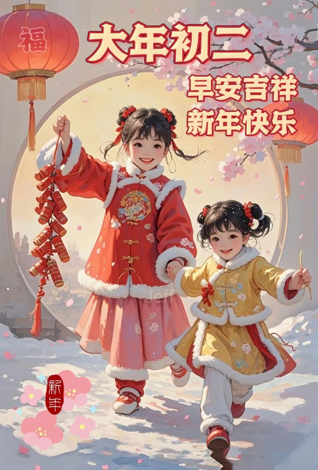 ²⁰²⁵/₀₁.₃₀早安朋友圈这样发，大年初二，平安、喜乐、富足！十全十美！-5865-5