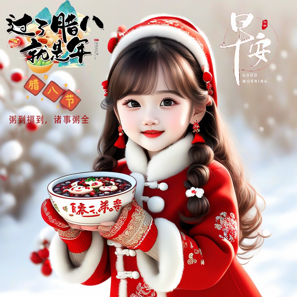 “²⁰²⁵/₀₁.₀₇腊八节，早上起床了这样发朋友圈”‖原创首发“粥到福到 诸事粥全”早安头像-5901-5