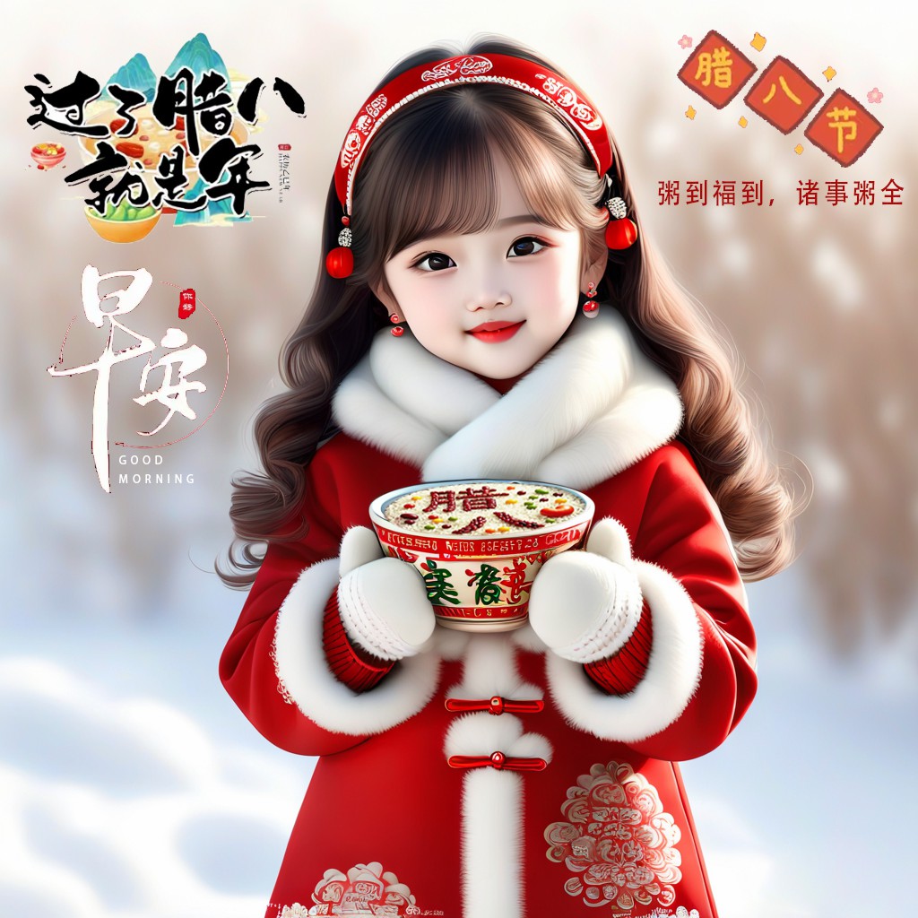 “²⁰²⁵/₀₁.₀₇腊八节，早上起床了这样发朋友圈”‖原创首发“粥到福到 诸事粥全”早安头像-5901-9