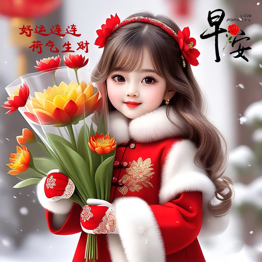 原创首发“荷气生财 好运莲莲”早安头像 | “周末起床了这样发，去笑翻你的朋友圈”-5906-4