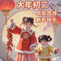 题图-²⁰²⁵/₀₁.₃₀早安朋友圈这样发，大年初二，平安、喜乐、富足！十全十美！